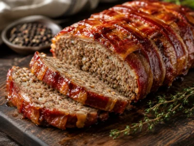 Easy Bacon Beef Recipes: Smoky Bacon-Wrapped Meatloaf
