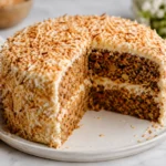 Moist Coconut and Carrot Cake Recipe (Cream Cheese Frosting)