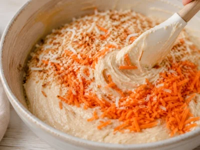Fold in carrots and coconut