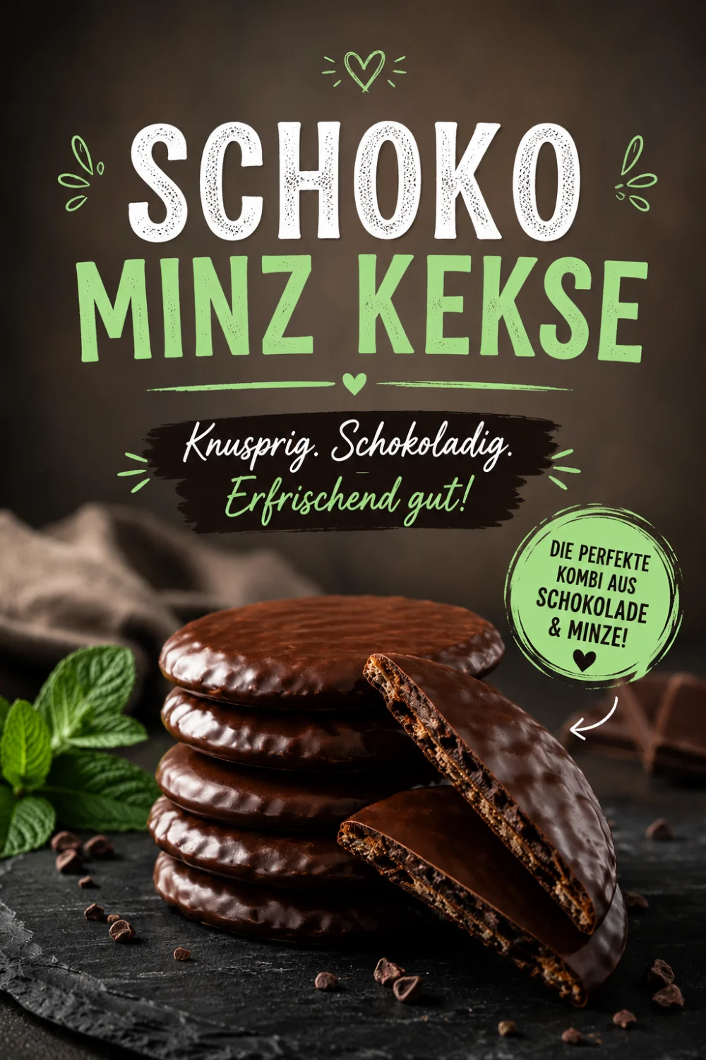 Copycat Thin Mints Pinterest pin — homemade crisp mint chocolate cookies recipe — Recipeora